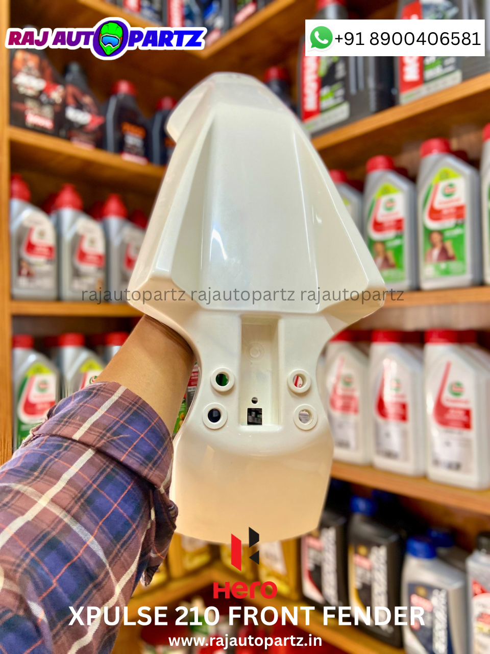 XPULSE 210 FRONT FENDER PLAIN WHITE