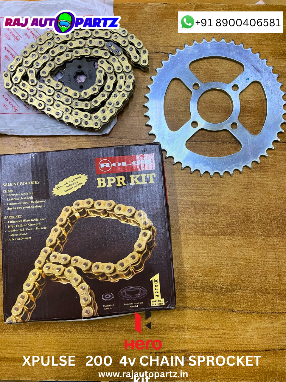HERO XPULSE 200 4V BRASS CHAIN SPROCKET KIT (ROLON)