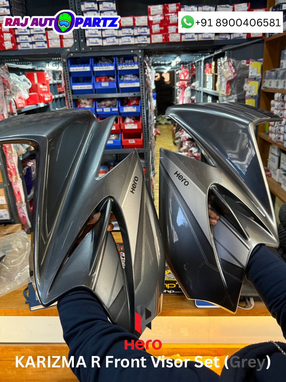 HERO KARIZMA-R FRONT VISOR SET EBONY GREY (LH+RH)