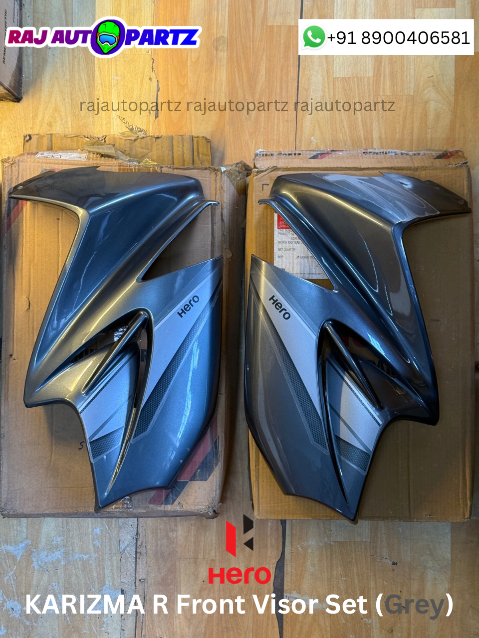 HERO KARIZMA-R FRONT VISOR SET EBONY GREY (LH+RH)