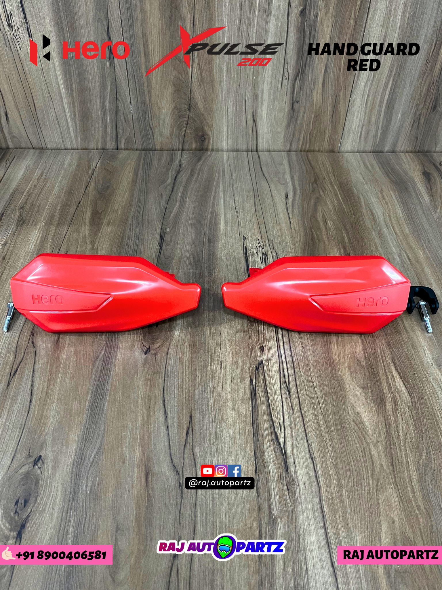 XPULSE 200 HANDGUARD RED – RAJ AUTOPARTZ