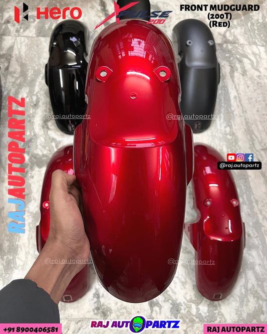 XPULSE 200 T FRONT MUDGUARD ( RED )