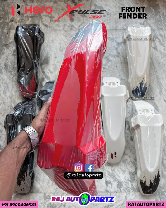 XPULSE 200 FRONT FENDER RED(BLACK STICKER)
