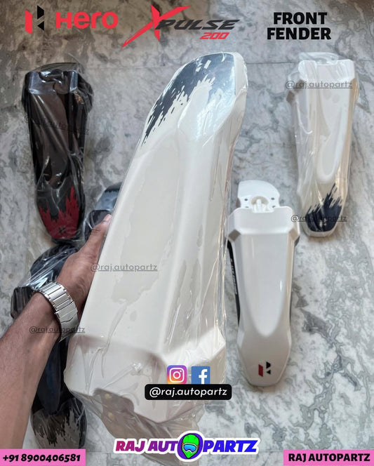 XPULSE 200 FRONT FENDER WHITE(BLACK STICKER)
