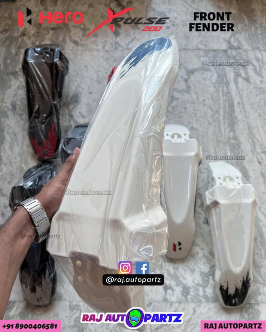XPULSE 200 FRONT FENDER WHITE(BLUE STICKER)