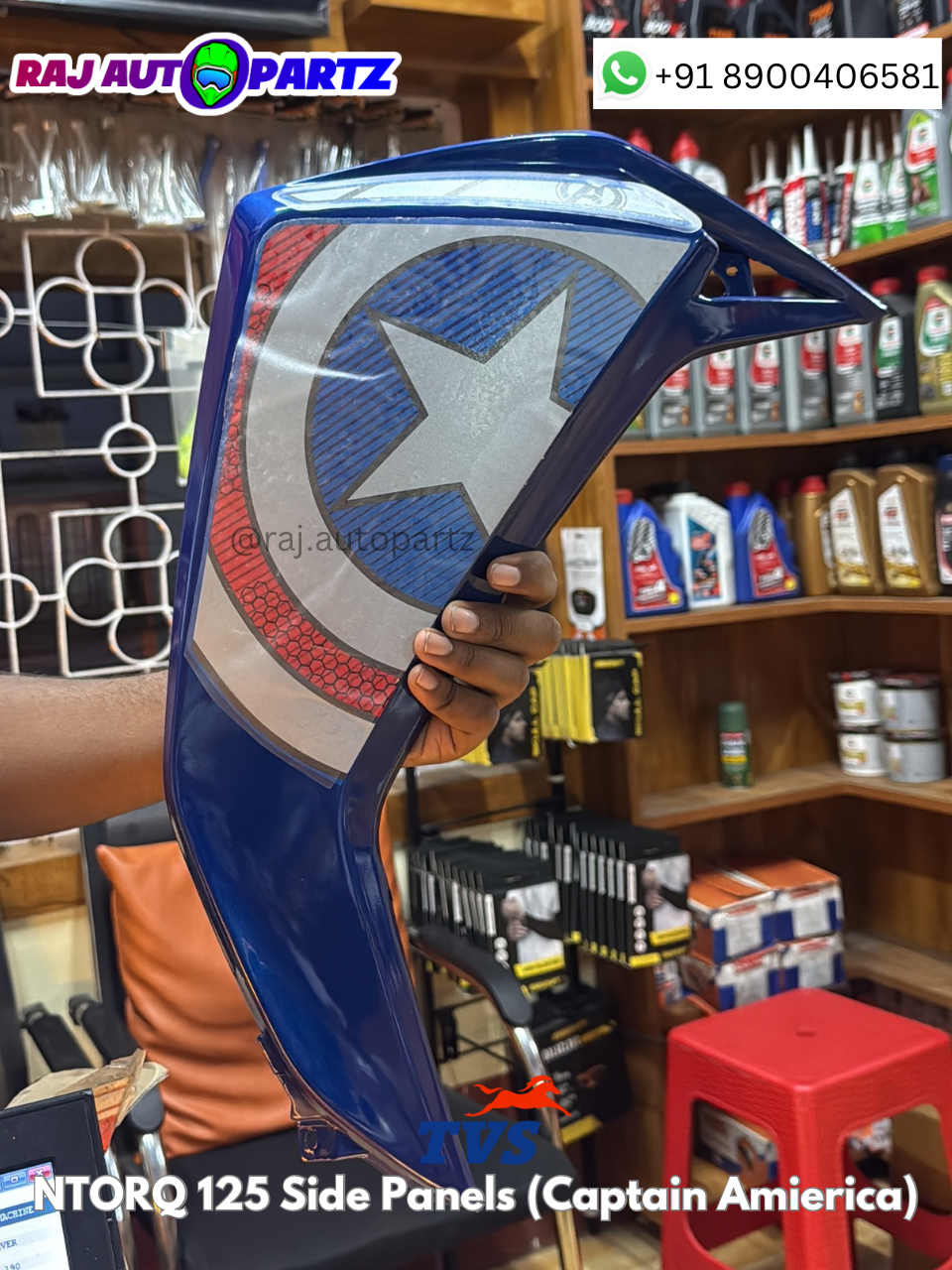 TVS NTORQ Side Panels Set (CAPTAIN AMERICA EDITION)